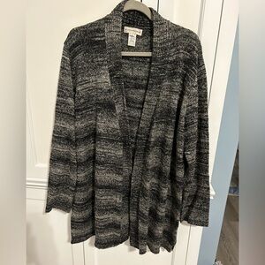 Black gray and white sweater